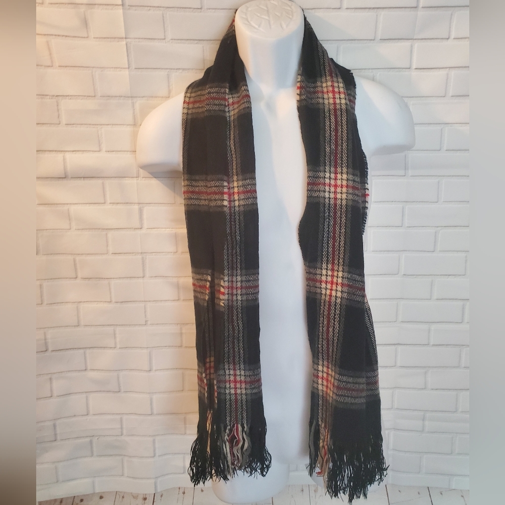 Black Plaid Scarf